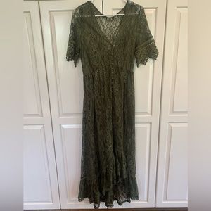 Green lace dress
